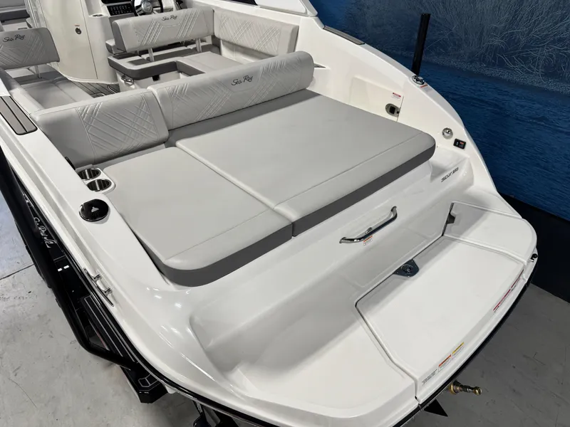 Slide: The Image of 2026 Sea Ray SDX 270 boat interior with spacious seating and modern design. - 5