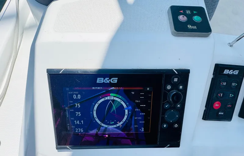 Slide: The Image of B&G navigation system on 2020 Beneteau Oceanis 41.1 yacht dashboard. - 23