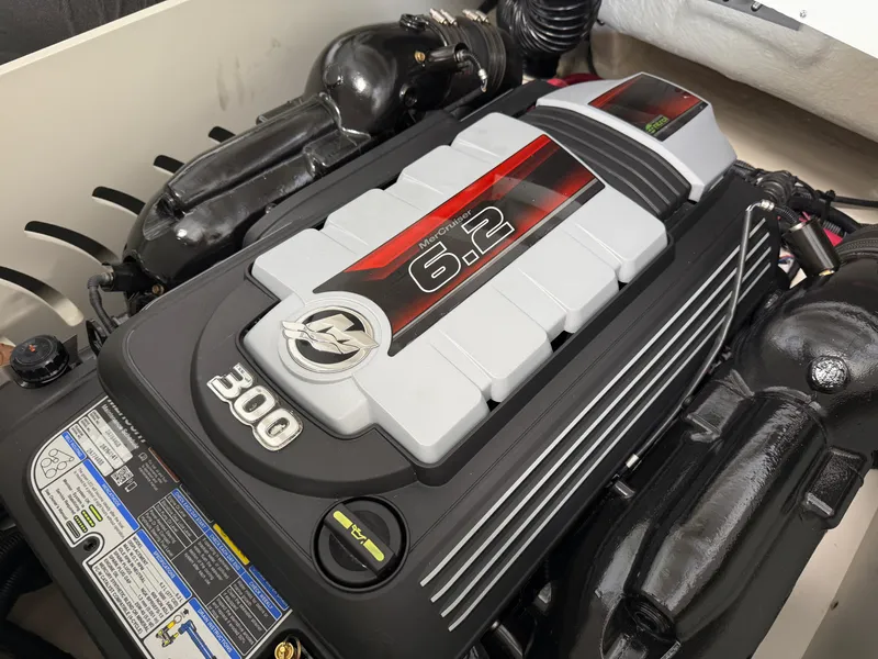 Slide: The Image of 2024 Sea Ray SPX230 engine, 6.2L, 300 horsepower, detailed view. - 22