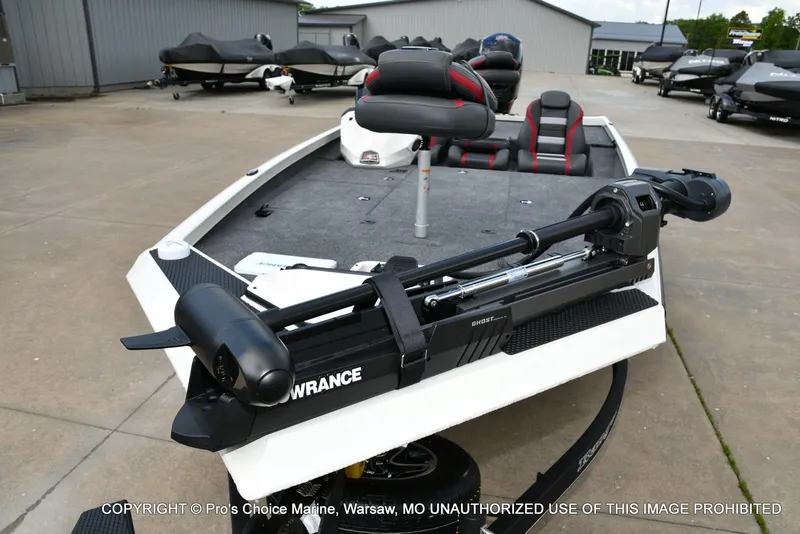 Slide: The Image of 2025 Ranger RT198P Cup Equipped boat with advanced trolling motor in a showroom. - 24