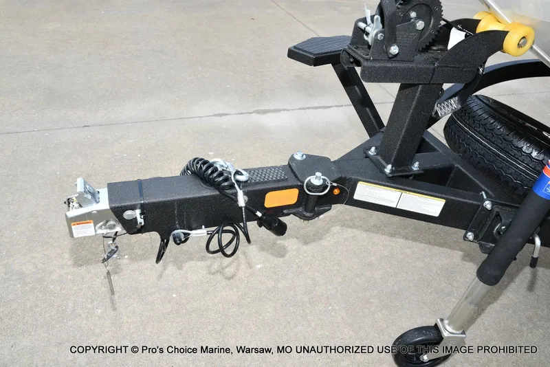 Slide: The Image of Trailer hitch of 2025 Ranger RT198P Cup Equipped boat, featuring sturdy construction and safety mechanisms. - 25