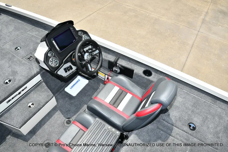 Slide: The Image of 2025 Ranger RT198P Cup Equipped boat interior with steering console and seat. - 35