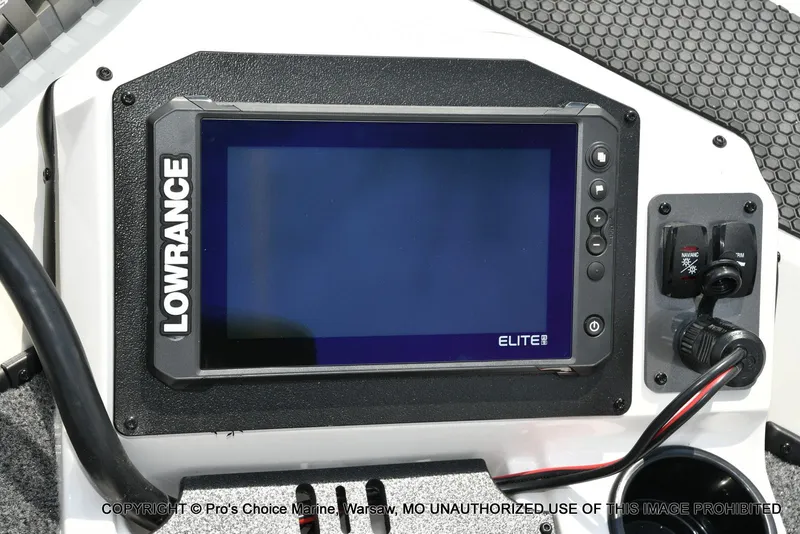 Slide: The Image of Lowrance Elite display on 2025 Ranger RT198P Cup Equipped boat dashboard. - 4