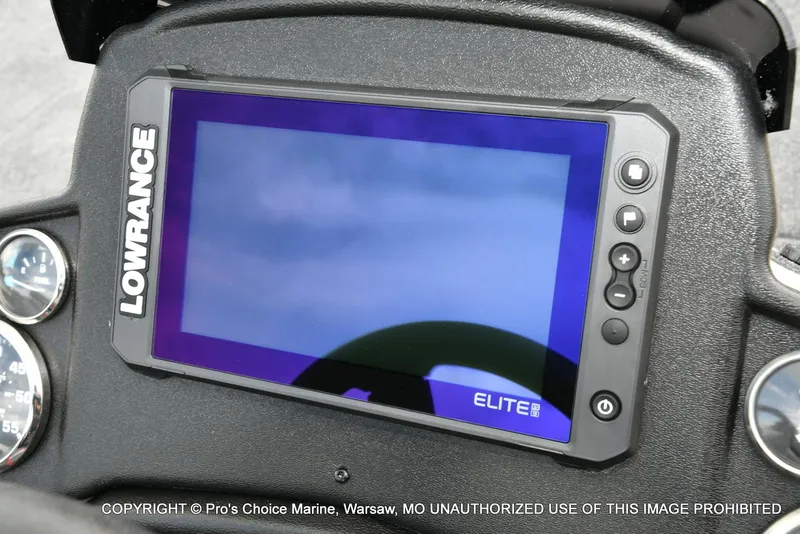 Slide: The Image of Lowrance Elite fishfinder on 2025 Ranger RT198P Cup Equipped boat dashboard. - 6