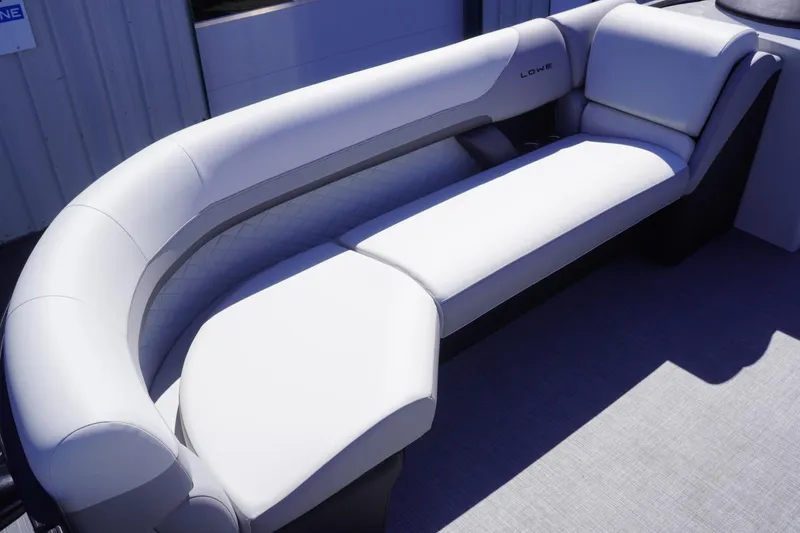 Slide: The Image of 2025 Lowe SS 230 DL boat seating, featuring sleek, modern design and comfortable upholstery. - 26