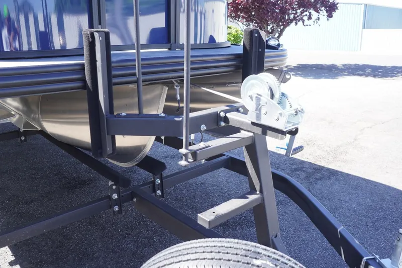 Slide: The Image of Trailer hitch and winch system of 2025 Lowe SS 230 DL boat. - 7