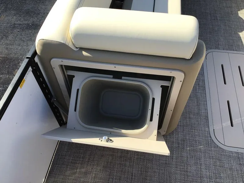 Slide: The Image of 2025 G3 Select 322RF boat seat with built-in storage compartment. - 40