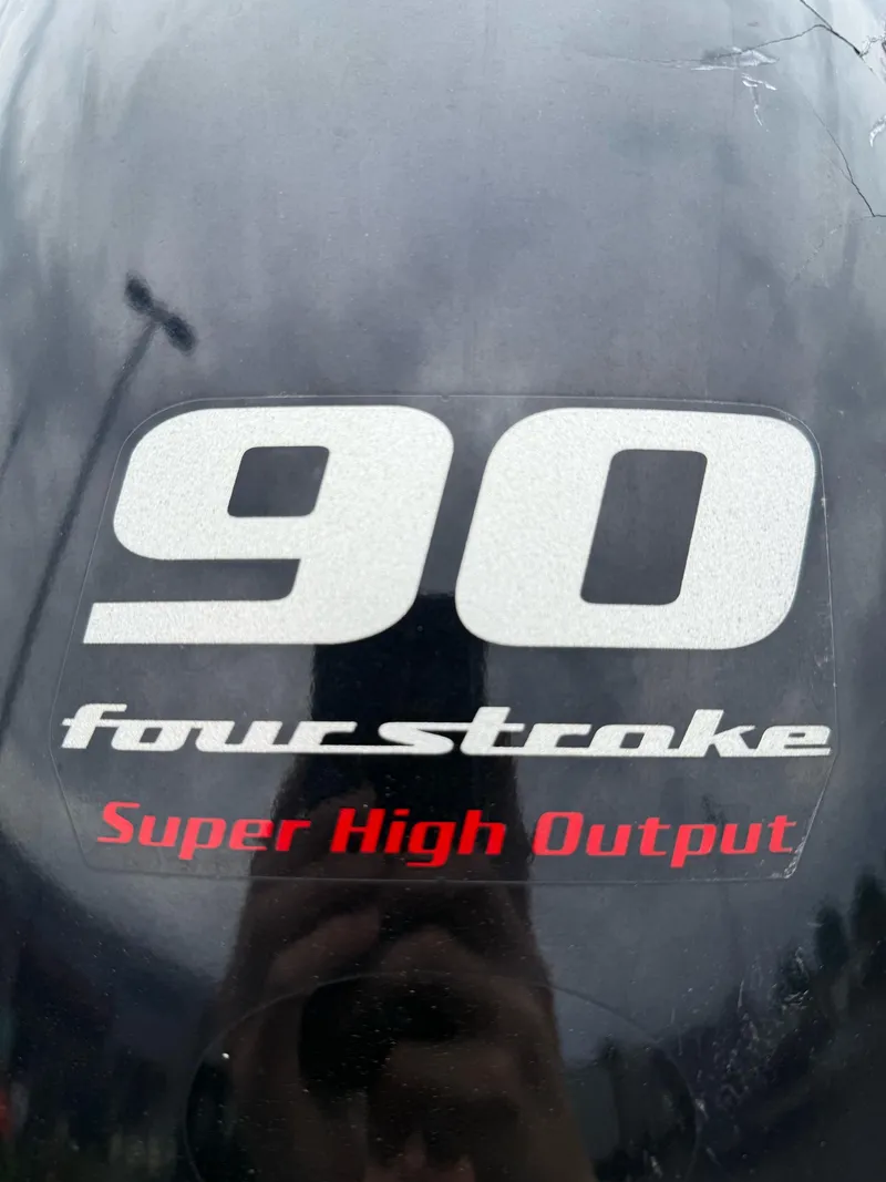 Slide: The Image of War Eagle 961 Blackhawk 2022 engine, 90 four-stroke, super high output label. - 18