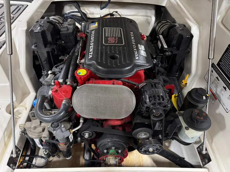 Slide: The Image of Engine compartment of a 2012 Monterey 264 FS boat with Volvo Penta engine. - 15