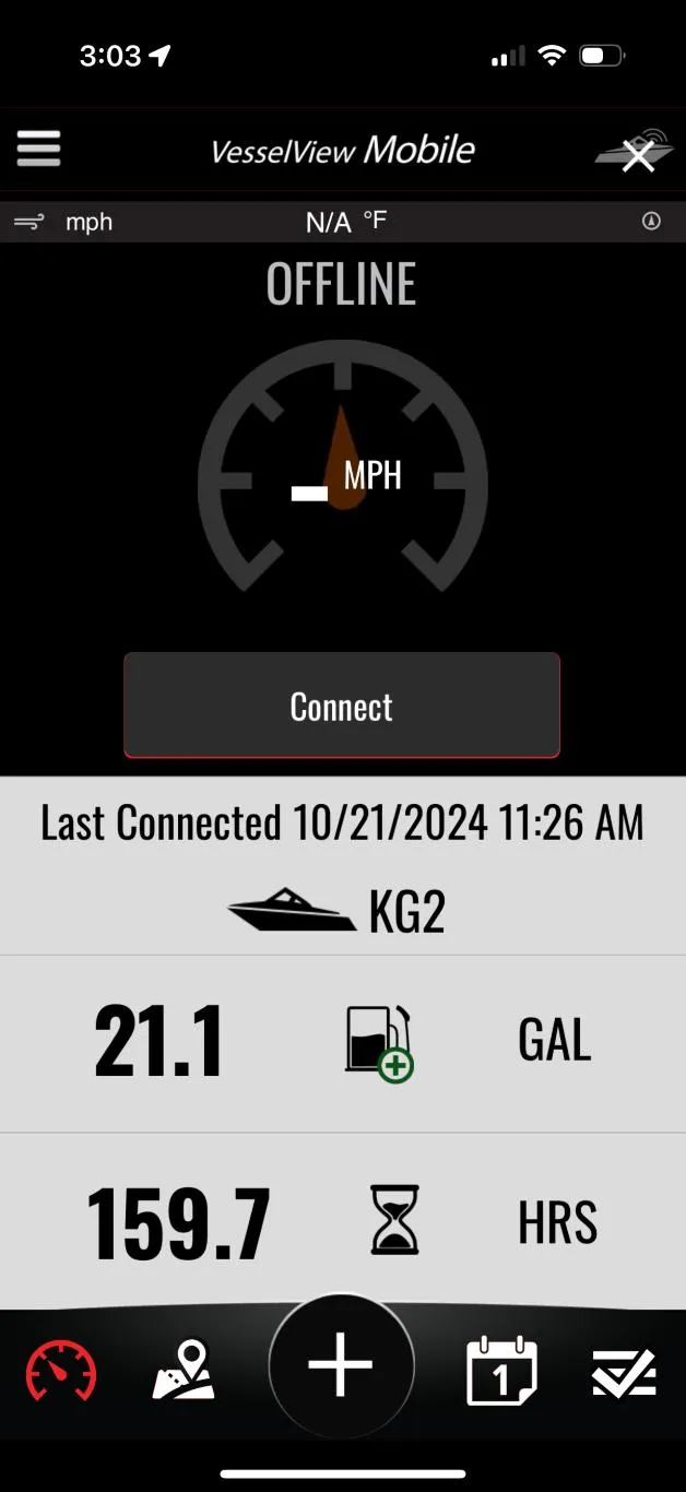 Slide: The Image of VesselView Mobile app interface showing Boston Whaler 170 Montauk 2021, fuel and hours data. - 6