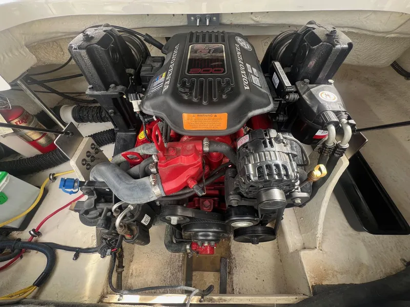 Slide: The Image of Engine compartment of a 2008 Chaparral 220 SSi boat with Volvo Penta engine. - 21