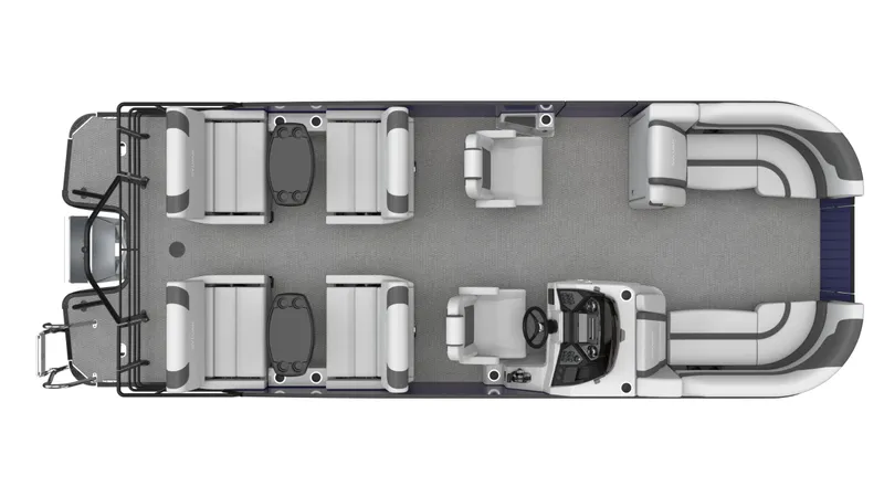 Slide: The Image of 2026 Sylvan L3 RLZ pontoon boat layout with spacious seating and modern design. - 5