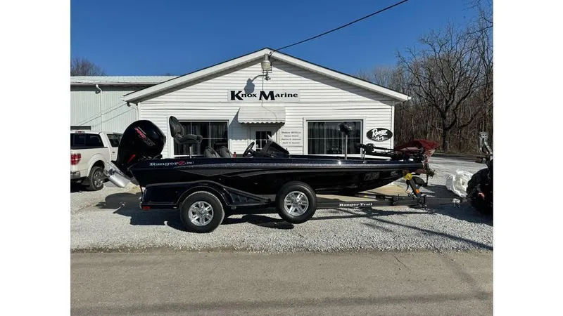Slide: The Image of 2024 Ranger Z518 Cup-Equipped boat parked outside Knox Marine dealership. - 1
