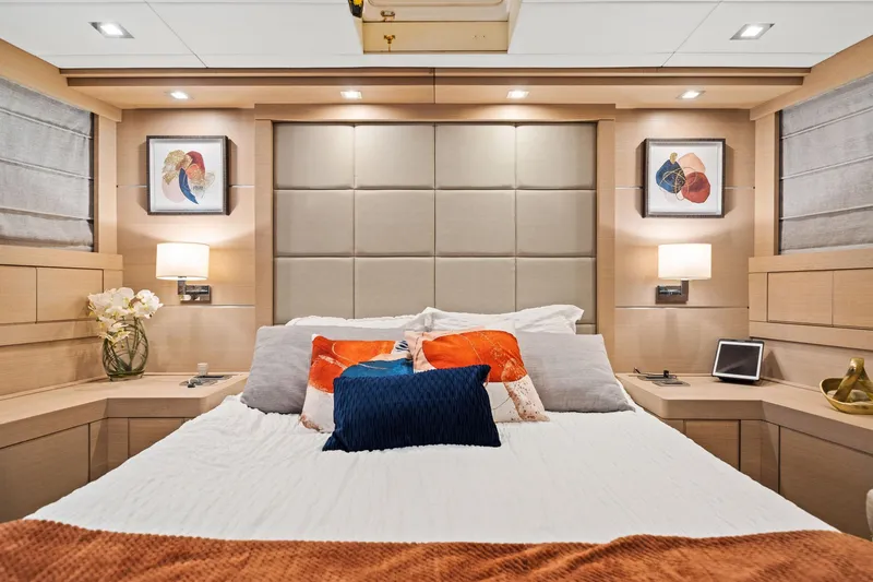 Slide: The Image of Luxurious bathroom in 2010 Mangusta 72 Express yacht with modern fixtures and shower. - 46