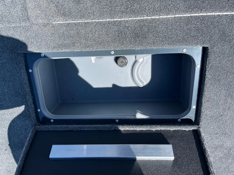 Slide: The Image of 2024 Ranger RT188C storage compartment with open lid, showcasing interior space. - 10