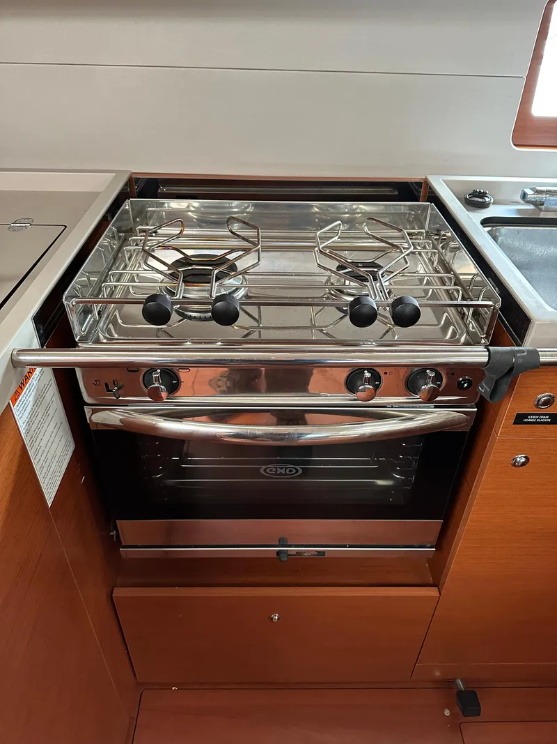 Slide: The Image of Stove and oven in 2020 Beneteau Oceanis 51.1 yacht kitchen. - 19