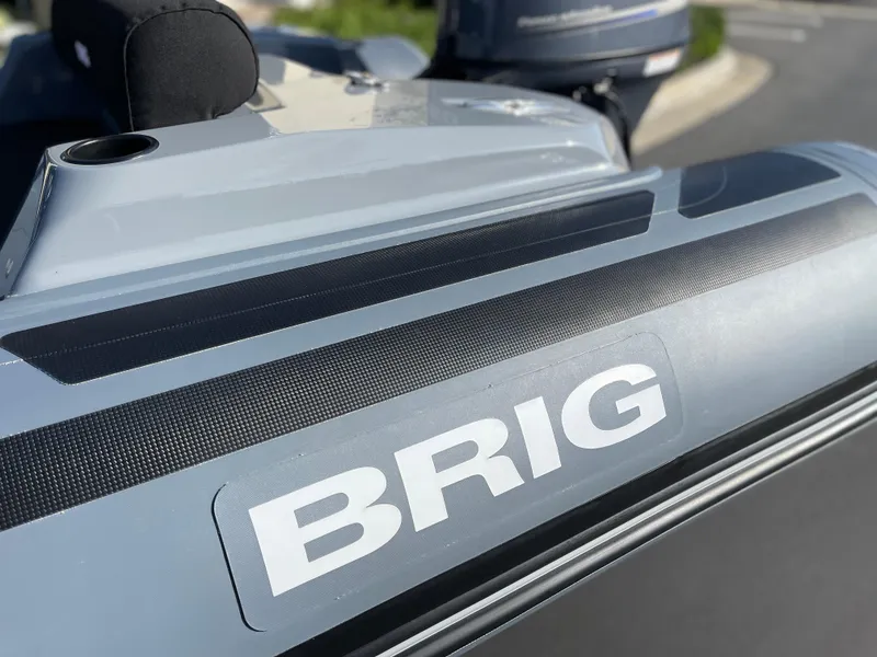 Slide: The Image of 2021 Brig Eagle 4 inflatable boat, close-up of branding and sleek design. - 23