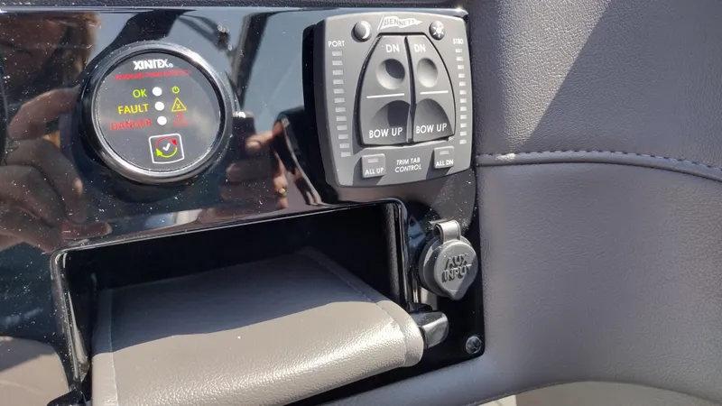 Slide: The Image of Luxurious seating on 2026 Formula 270 Bowrider boat, featuring sleek white upholstery. - 27