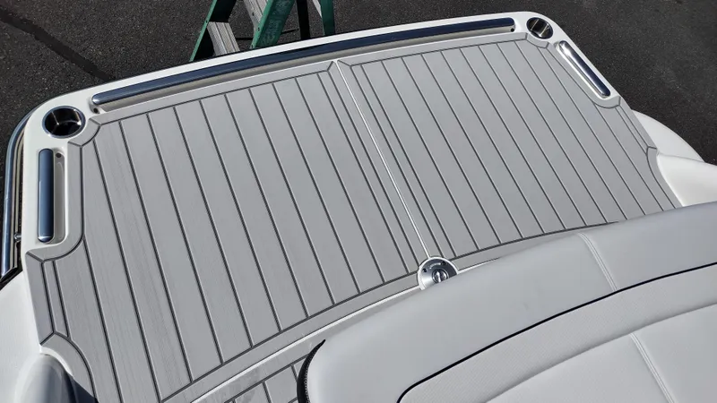 Slide: The Image of 2026 Formula 270 Bowrider dashboard with steering wheel, Mercury display, and Raymarine electronics. - 50