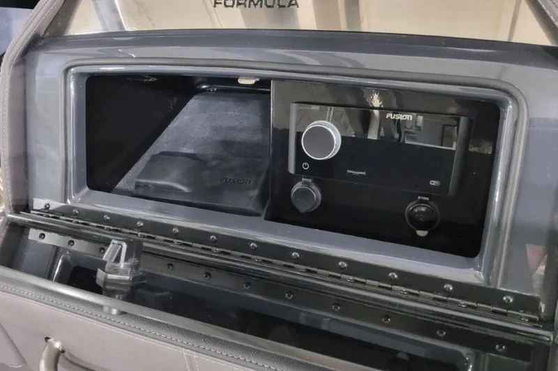 Slide: The Image of 2026 Formula 270 Bowrider dashboard with Fusion audio system. - 66