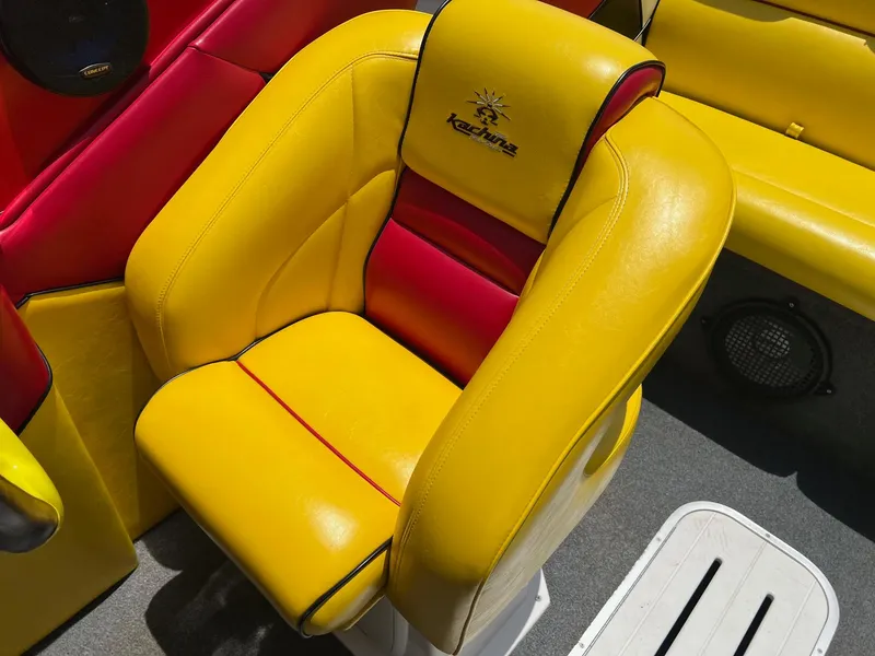 Slide: The Image of Yellow and red Kachina Drone 26 boat seat, 2006 model, with logo embroidery. - 9