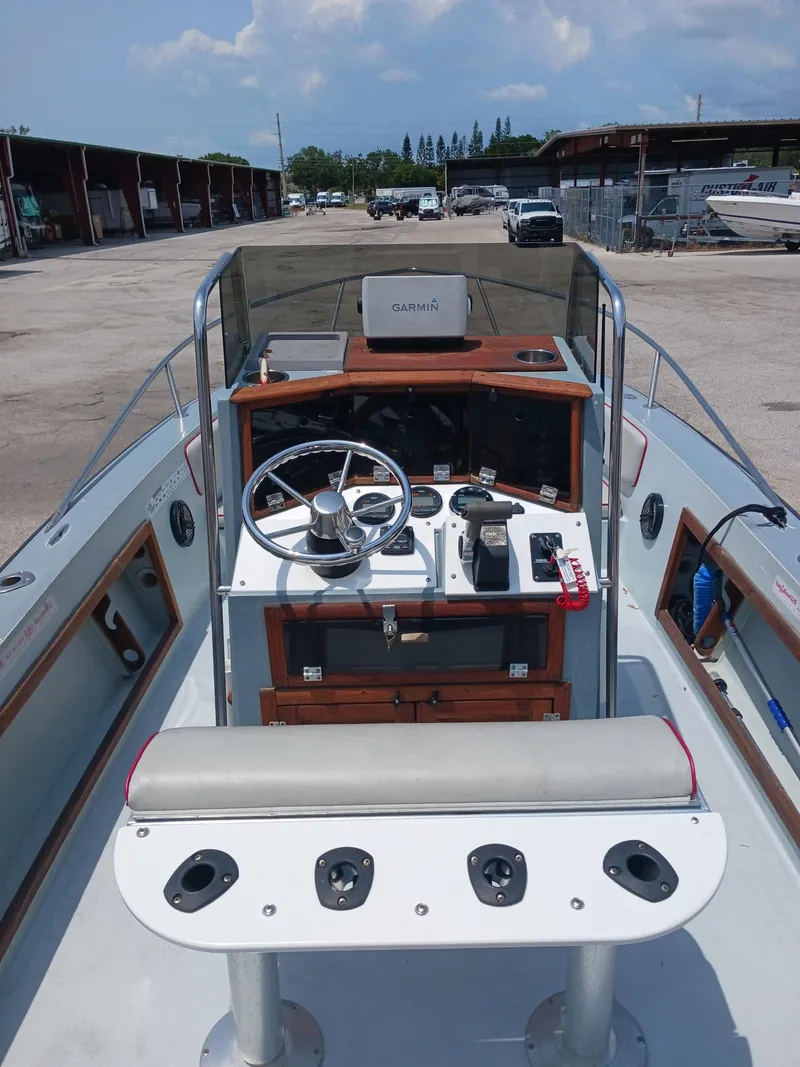 Slide: The Image of 1980 Hydra-Sports 2106 Vector boat interior with steering wheel and control panel. - 7