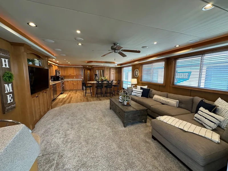 Slide: The Image of Luxurious interior of 2008 Starlite 18x85 houseboat with modern furnishings and spacious living area. - 3