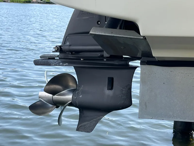 Slide: The Image of Propeller of 2013 Chris-Craft Launch 22 boat on water. - 17
