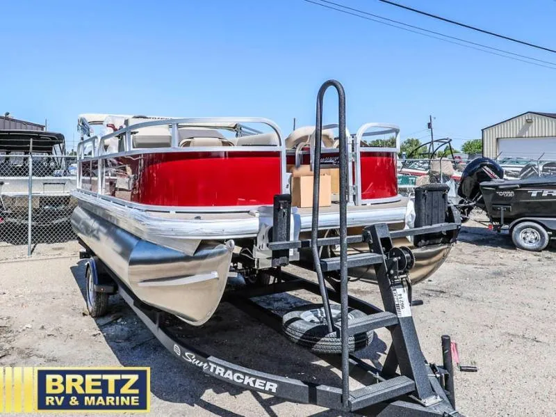 Slide: The Image of 2025 BASS BUGGY 16 XL Select pontoon boat on trailer at Bretz RV & Marine. - 3