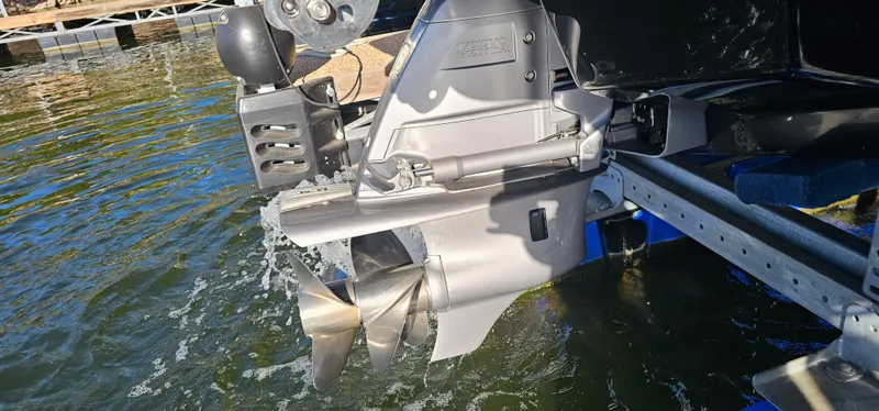 Slide: The Image of 2022 Cobalt R6 boat propeller in water, showcasing sleek design and engineering. - 38