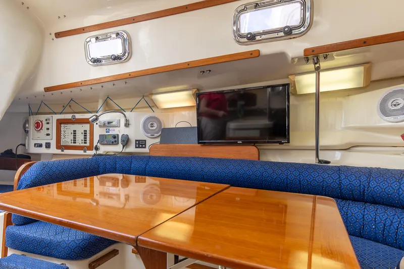 Slide: The Image of Interior of 2011 Hake Seaward 32 RK sailboat with dining area and control panel. - 25