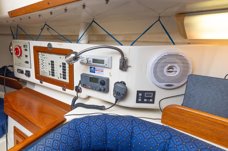 Slide: The Image of Interior view of a 2011 Hake Seaward 32 RK sailboat control panel. - 36