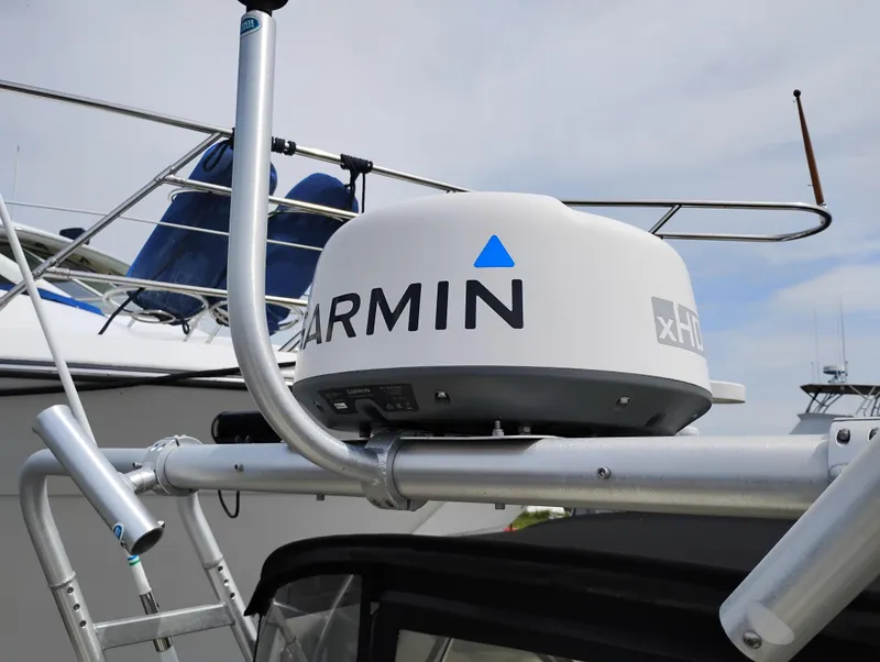 Slide: The Image of 1989 Boston Whaler 22 Renegade Cabin with Garmin radar system installed. - 26