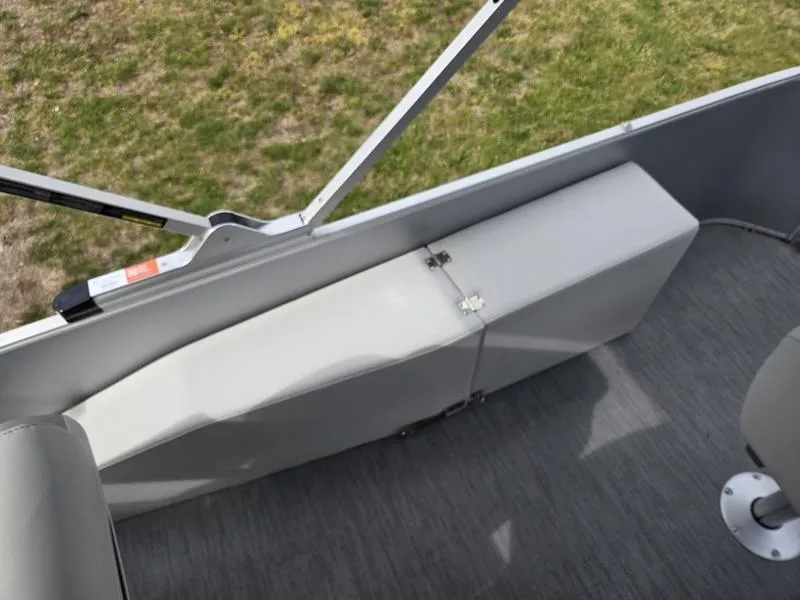 Slide: The Image of Interior view of 2025 Godfrey Sweetwater 2286 FS pontoon boat, featuring seating and flooring. - 16