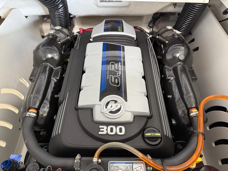 Slide: The Image of 2025 Sea Ray SPX230 engine, 6.2L, 300 horsepower, detailed view. - 20