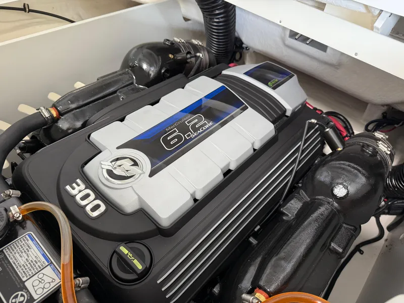 Slide: The Image of 2025 Sea Ray SPX230 engine, 6.2L, 300 horsepower, detailed view. - 21