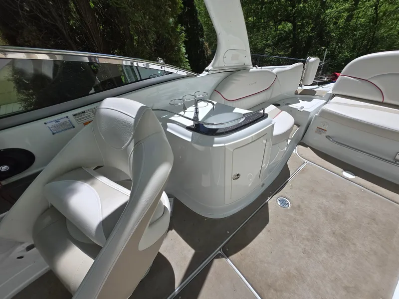 Slide: The Image of Luxurious interior of 2009 Azure AZ298 boat with white seating and sleek design. - 23