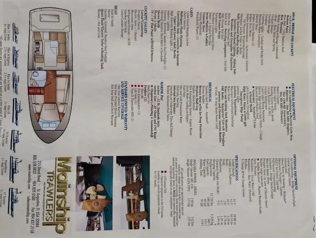 Slide: The Image of Brochure for 2010 Mainship Pilot 31, featuring layout and specifications. - 19