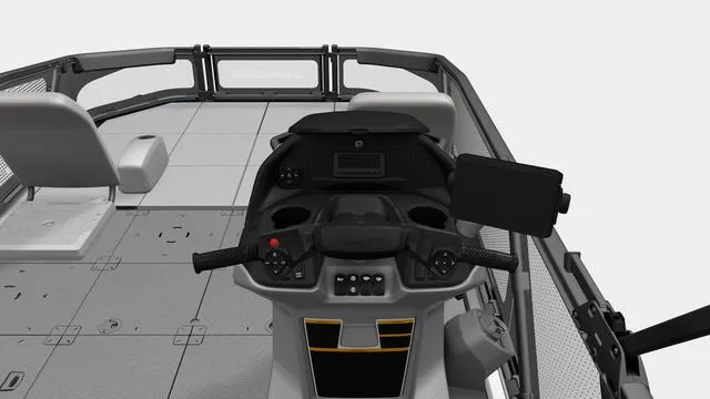 Slide: The Image of 2024 Sea-Doo Switch® Sport 21 dashboard with controls and seating, showcasing modern design. - 5