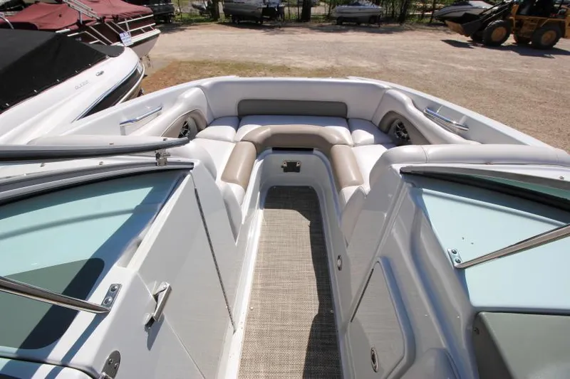 Slide: The Image of 2016 Crownline Eclipse E2 boat interior with spacious seating and modern design. - 19