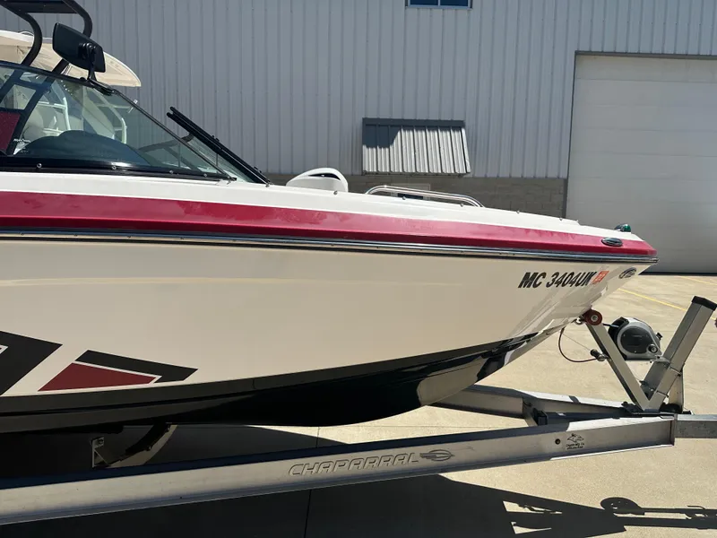 Slide: The Image of 2016 Chaparral Vortex 203 VRX boat on trailer, side view. - 2