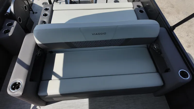 Slide: The Image of 2025 Viaggio Z22S boat seating with cup holders and sleek design. - 40