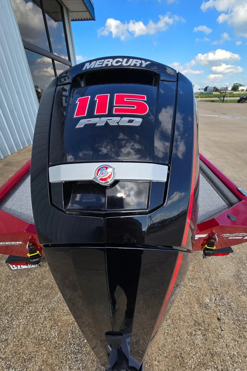 Slide: The Image of 2022 Tracker Pro Team 190 TX Tournament Edition with Mercury 115 Pro outboard motor. - 2