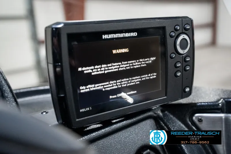 Slide: The Image of Humminbird Helix 5 fish finder on 2021 Lund 1650 ANG SS boat dashboard. - 29