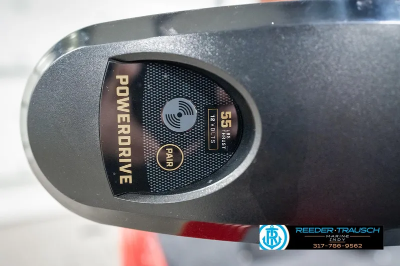 Slide: The Image of PowerDrive motor detail on 2021 Lund 1650 ANG SS boat, featuring pairing and 55 lbs thrust. - 34