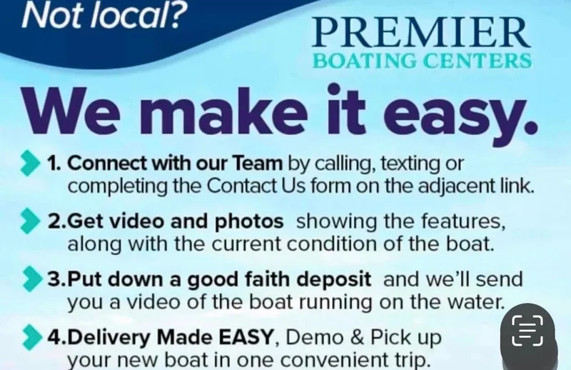 Slide: The Image of Premier Boating Centers offers easy boat purchase steps, including video demos and convenient delivery. - 3