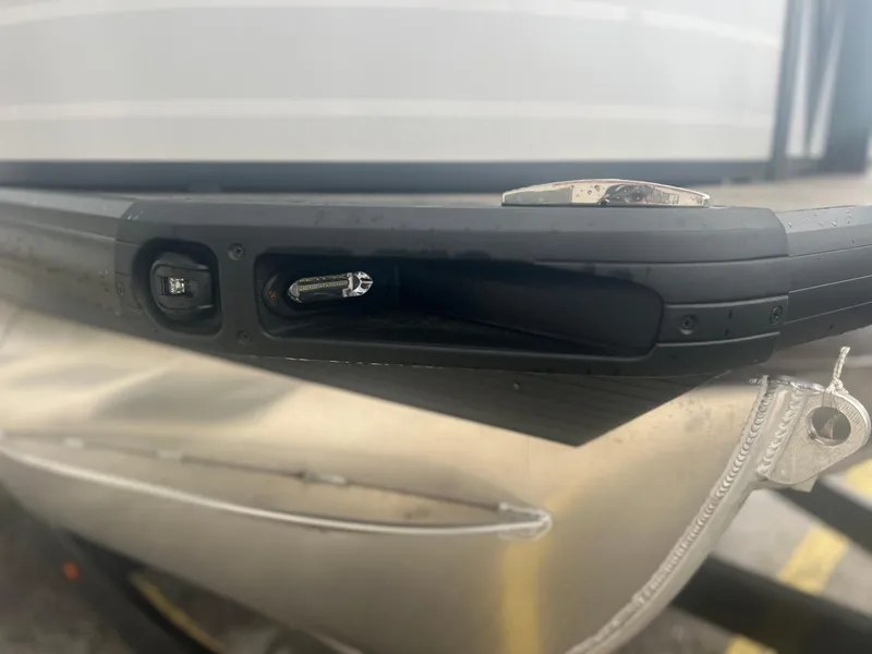 Slide: The Image of Close-up of 2024 Viaggio Z24S boat detail, featuring a sleek black exterior and modern design elements. - 8