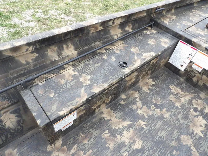 Slide: The Image of 2025 Crestliner 2070 Retriever SCHD boat with camouflage pattern interior. - 23