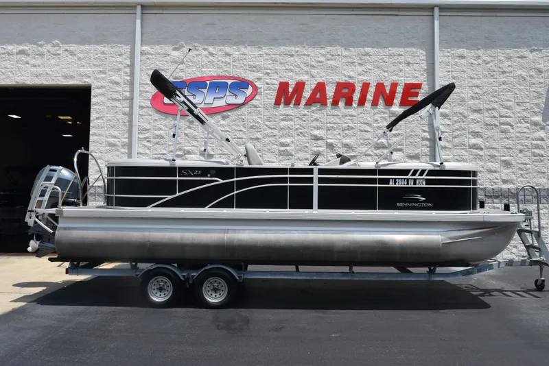 Slide: The Image of 2022 Bennington SX 23 Stern Lounge pontoon boat at SPS Marine dealership. - 1