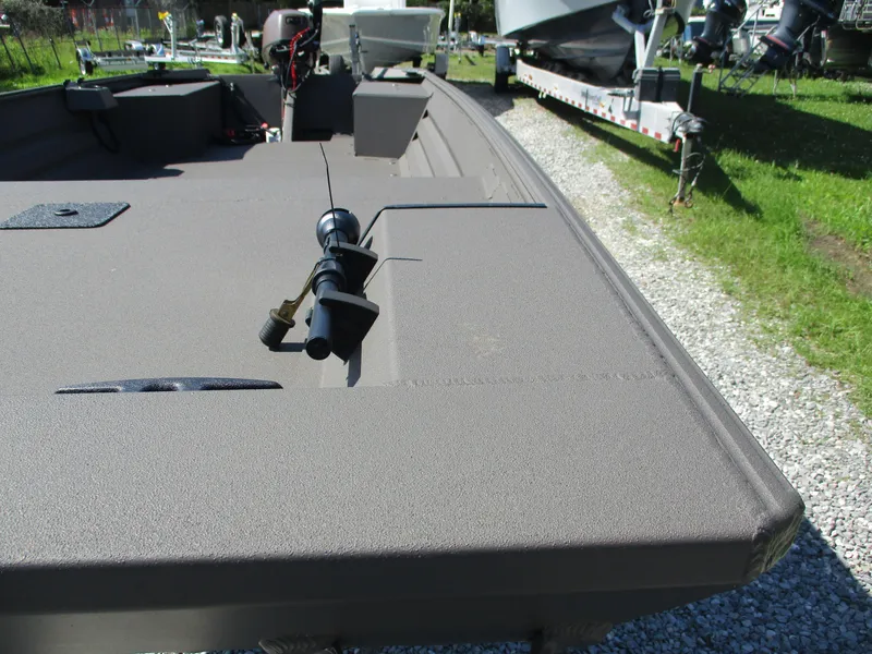 Slide: The Image of 2025 Alweld 1548 Marsh boat, detailed view of deck and fittings. - 12